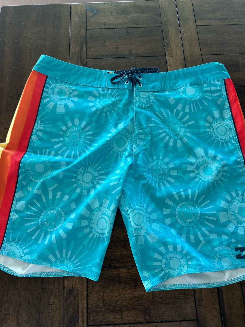 Billabong Navy and Light Blue Airlite D'Bah Swim Trunks